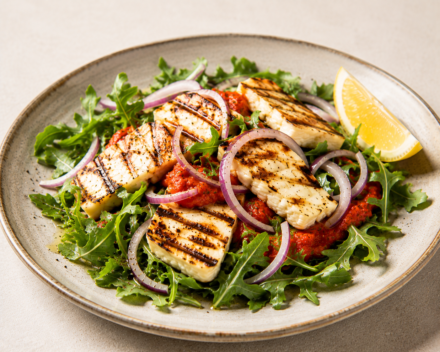 Halloumi & Ajvar med sallad